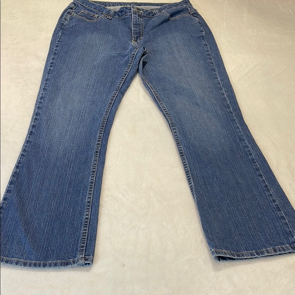 LEE, RIDERS BY LEE, SIZE 12 M WOMENS Blue Flare Wide Leg Jeans Classic Denim …
